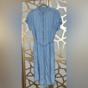 Style & CO. Chambray Short Sleeve Dress Size L